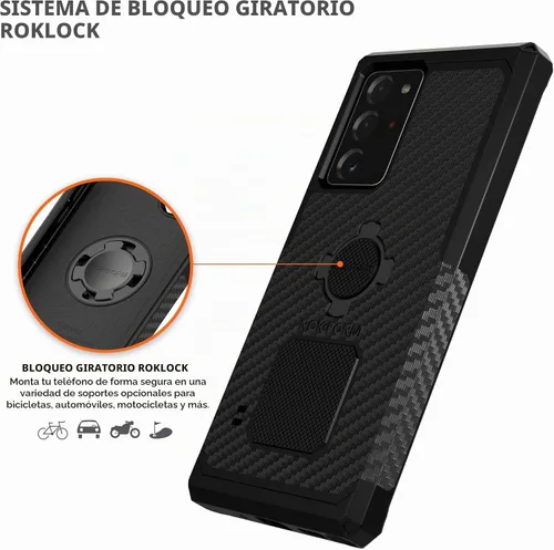 Vista 5 de Rokform - Funda para Galaxy Note 20 Ultra, funda magnética con bloqueo giratorio de cuatro pestañas, resistente de grado militar, funda protectora