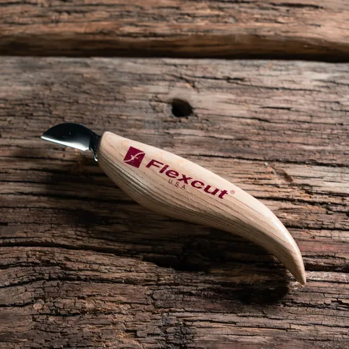 Vista 5 de FLEXCUT Cuchillos para tallado de madera Cuchillo para tallado de astillas Hoja de acero 1095 con alto contenido de carbono Mango ergonómico