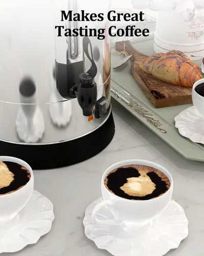 Vista 4 de Cafetera comercial de 100 tazas, [preparación rápida] [acero inoxidable de grado alimenticio] Urna de café grande perfecta para iglesia, salas