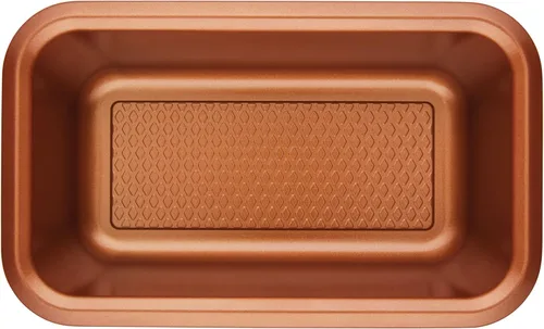 Vista 2 de Ayesha Curry Bakeware - Juego de moldes antiadherentes para pastel de carne/pan, dos de 9 x 5 pulgadas, cobre