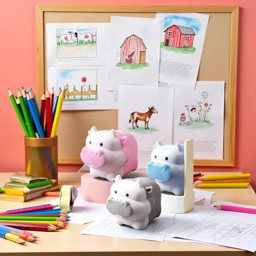 Vista 2 de 1 sacapuntas de diseño de ganado lindo vaca buey lindo kawaii lápices sacapuntas regalos niñas papelería suministros de oficina bonito diseño