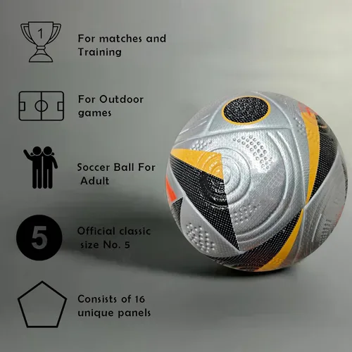 Vista 4 de Euro Cup Balón de fútbol Alemania - Tamaño 5, Fútbol de cubierta suave para adultos, ideal para entrenamiento, recreación y un