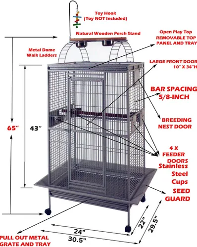 Vista 2 de Jaula grande y elegante de hierro forjado para pájaro para loro pequeño cuáquero amazónico cacatúa verde sol mejilla conure paloma cacatúa soporte