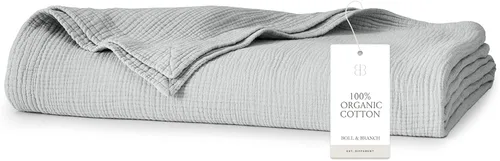 Vista 14 de BOLL & BRANCH Dream - Manta para cama, matrimonial/Queen, color azul marino Marina costera