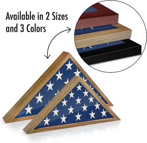 Vista 6 de Americanflat Pequeña vitrina plegada de bandera – Se adapta a banderas ceremoniales plegadas de 3 x 5 pies (no para bandera funeraria) – Colección