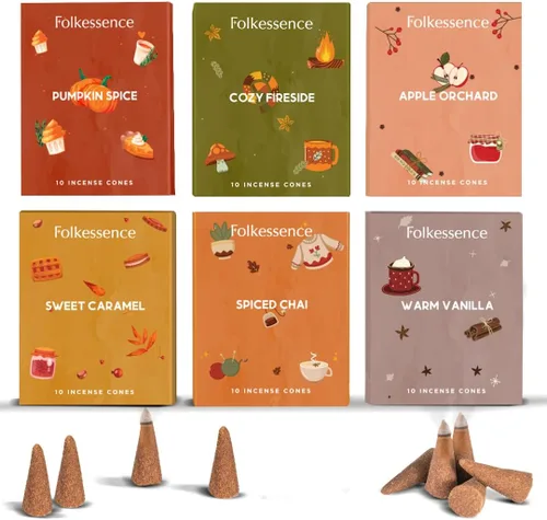 Vista 11 de Folkulture Conos de incienso premium e incienso y mirra - Juego de 2 (20 conos)