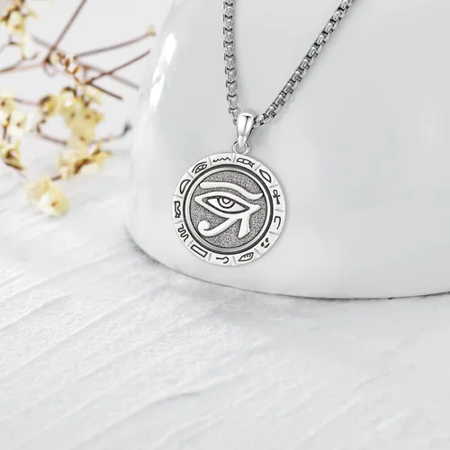 Vista 69 de Collar de pentagrama de plata de ley con triple luna, diosa celta, nudo celta, nudo de brujas, Ankh, sol y luna, Hécate, lilith, Santa Muerte
