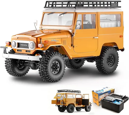 Vista 10 de BEEZRC FMS 1/10 RC Crawler FJ40 Toyota con licencia RS 4WD 2.4G Modelo RC Car Hobby 4x4 RC Rock Crawler Offroad RC Truck RC Auto de control remoto