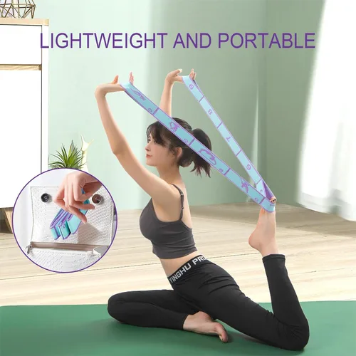 Vista 5 de Correas elásticas de yoga para terapia física, danza, yoga, pilates, gimnasia, ejercicio, flexible, para mujeres y hombres
