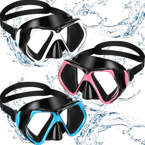 Vista 12 de Fabbay Gafas de buceo con cubierta para la nariz, gafas de natación para adultos, esnórquel, paquete de gafas de natación para jóvenes, hombres