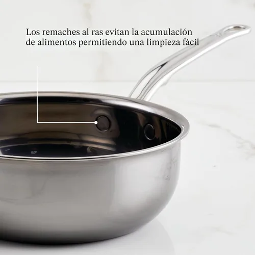 Vista 8 de Hestan - Colección NanoBond - Sartén de acero inoxidable de titanio con tapa, compatible con placa de inducción, 2 cuartos de galón