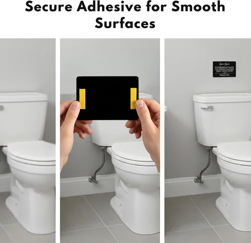 Vista 7 de Señal de inodoro con texto en inglés «Do Not Flush System» (acrílico negro de 5 x 3.5 pulgadas) – Letrero de «Do Not Flush Anything Except Toilet