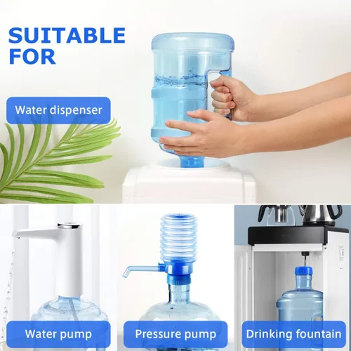 Vista 6 de Botella de agua de plástico con asa, botella de agua reutilizable para gimnasio, deportes, oficina, campamento, senderismo (5 litros)