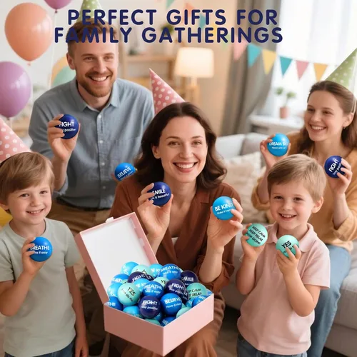 Vista 6 de Liliful 24 bolas motivacionales para el estrés, bolas inspiradoras a granel para adultos, alivio de la ansiedad, juguetes para la oficina, regalos