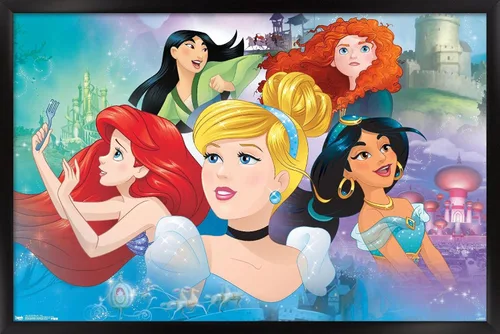 Vista 10 de Trends International Disney Princess - Póster de pared de Gaze, 14.72 x 22.37 pulgadas, versión enmarcada de madera de granero