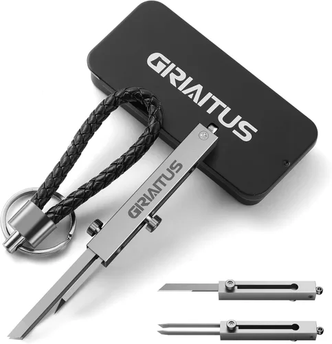 Vista 9 de EDC Cuchillo de Bolsillo 2 en 1 Llavero Pinzas de Precisión Multiherramienta Cortador de Cajas Retráctil Multi Herramienta Cuchillo Utilitario