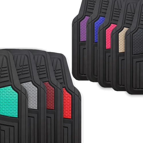 Vista 7 de FH Group F11511 - Alfombrillas de goma para suelo, de primera calidad, de canal alto (3 piezas), ajuste universal con ambientador gratuito, Negro