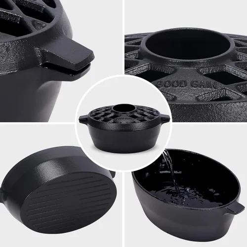 Vista 5 de G Good Gain Vaporizador para Estufa de Leña, Humidificador de Chimenea, Humidificador de Hierro Fundido para Estufa, Acabado Negro Mate, Resistente