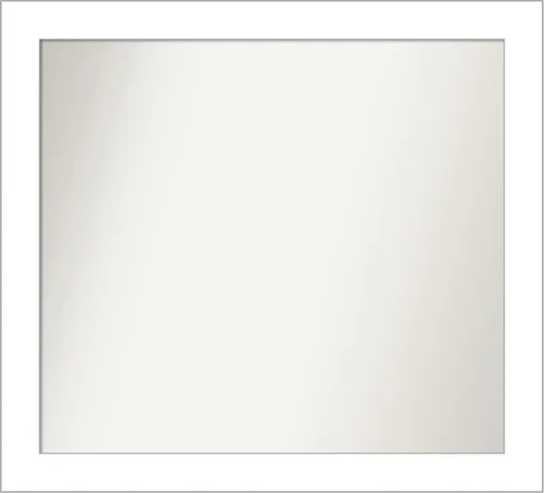 Vista 48 de Amanti Art Espejo de baño blanco para sobre el fregadero, 24 x 26 pulgadas, espejo rectangular blanco y blanco, marco de madera contemporáneo