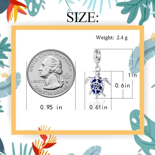 Vista 6 de Bear Koala Sea Turtle Bee Butterfly Owl Lucky Cat Charm Animal World Bead para pulsera europea, Esmalte, Base