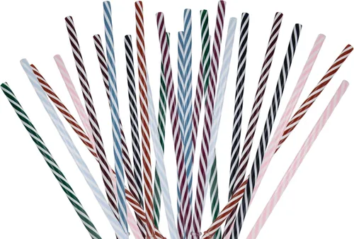 Vista 2 de Paquete de 24 popotes reutilizables, bastón de caramelo, pajitas de plástico reutilizables, sin BPA, aptas para lavavajillas, multicolor, repuesto