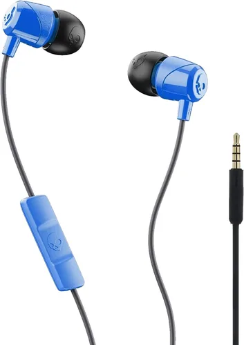 Vista 2 de Auriculares Skullcandy Jib con cable y conector AUX de 3.5 mm, con ajuste de aislamiento de ruido, micrófono en línea y control de llamadas y Negro