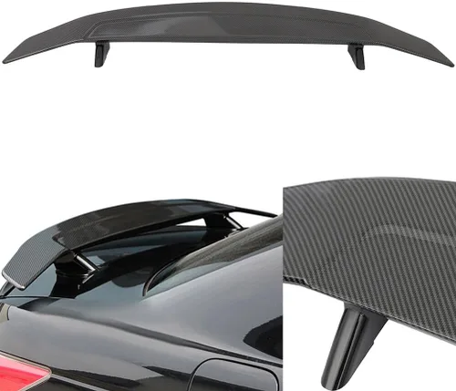 Vista 6 de SCITOO Alerón de alerón de ventana trasera ABS para alerón universal de 52 pulgadas con aspecto de carbono brillante