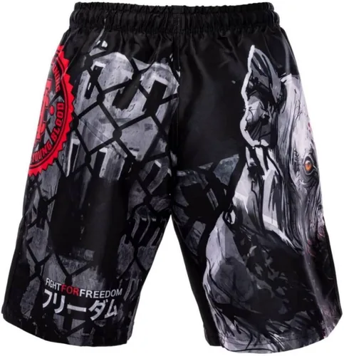 Vista 4 de Hardcore Training Pantalones cortos de boxeo para niños Pitbull City MMA Boxing BJJ Fitness Running Entrenamiento Ejercicio Ropa deportiva, negro