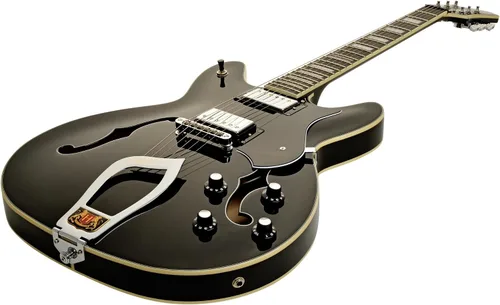 Vista 5 de Hagstrom Guitarra eléctrica semihueca Viking - Negro brillante