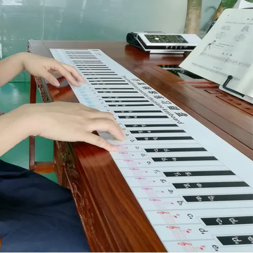 Vista 5 de Teclado de 88 teclas para principiantes, teclado de piano, simulación de dedos, guía de práctica, ayuda para la enseñanza, tabla de notas, cartón
