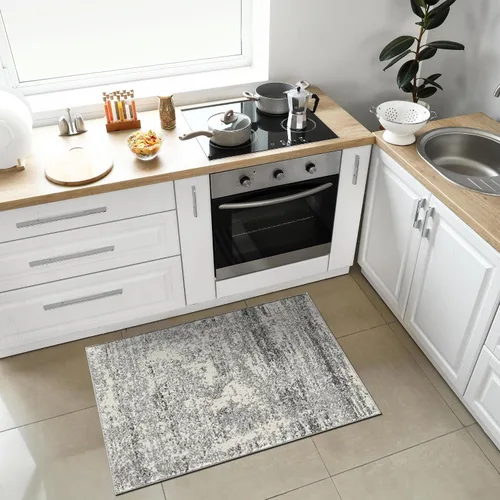 Vista 72 de Keen Home Design Alfombras de Área - 2x3 Que No Se Desprenden, Alfombras Abstractas para Cocina, Sala de Estar, Dormitorio, Comedor, Entrada Negro