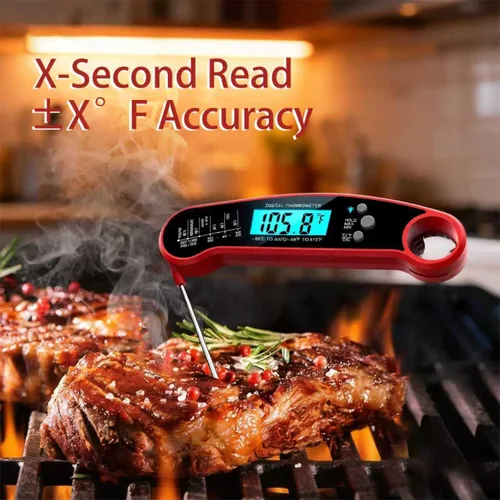 Vista 2 de X&E Termómetro digital para carne, termómetro de alimentos de lectura instantánea para cocinar y asar a la parrilla, cocina profesional