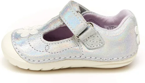 Vista 4 de Stride Rite Liliana Mary Jane de movimiento suave unisex para niños, Iridiscente, 3 Infant