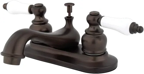 Vista 11 de Kingston Brass KB606PL Restoration - Grifo de baño tipo centerset de 4 pulgadas, cobre antiguo