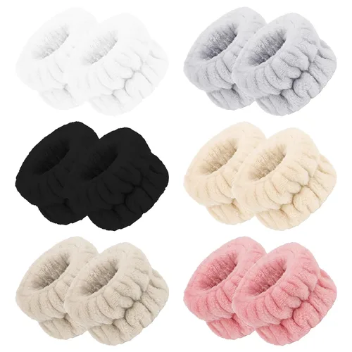 Vista 9 de WHAVEL 6 pares de pulseras absorbentes para spa, toallas de muñeca para evitar que el líquido se derrame por los brazos