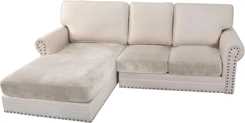 Vista 88 de H.VERSAILTEX Funda de cojín elástica de terciopelo para sofá, funda de cojín de felpa para cojines de silla, protector de muebles, cojín de asiento