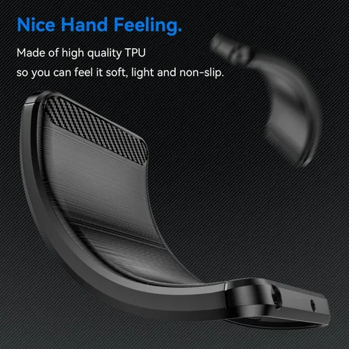 Vista 3 de Funda para Nokia C110, Nokia C110 con protectores de pantalla HD, fibra de carbono a prueba de golpes, resistente protección de poliuretano