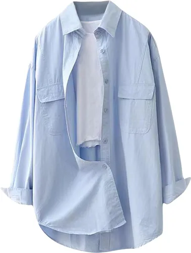 Vista 7 de Long Sleeve Shirts for Women Spring Summer Dressy Casual Button Down Plus Size Tops Office Work Blouses
