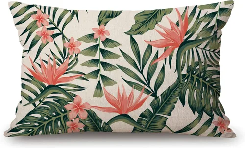 Vista 16 de Solekla Jcp152 - Funda de cojín decorativa de lino y algodón con diseño de pinos en acuarela para sofá, cama, 12 x 20 pulgadas