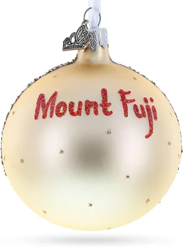 Vista 3 de Monte Fuji, adorno navideño de bola de cristal de Japón, 3,25 pulgadas
