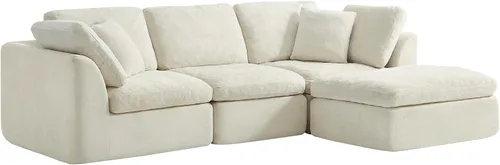 Vista 5 de CHITA Sofás seccionales Cloud de 108 pulgadas para sala de estar, sofá deshuesado en forma de L con otomana, sofá modular de 3 plazas, color crema