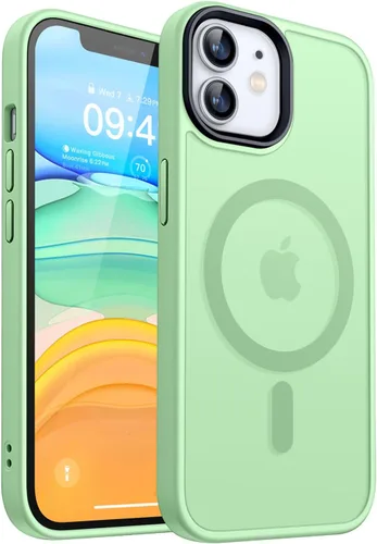 Vista 14 de CANSHN Compatible mate con iPhone 11 [Certificado de caída militar] Funda de teléfono con parte trasera translúcida, antihuellas - Negro helado