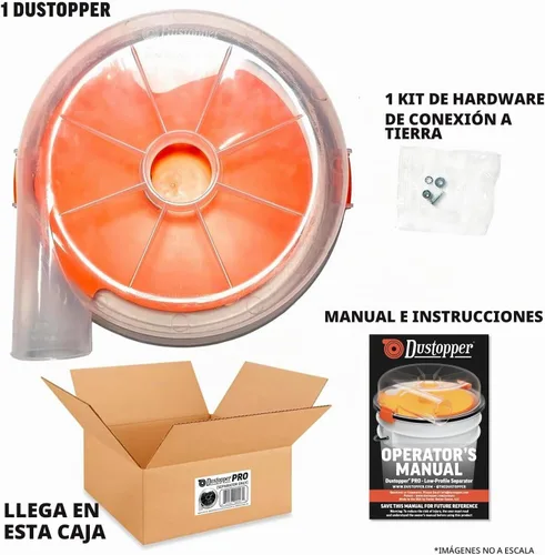 Vista 6 de Colector de polvo Dustopper PRO solamente: utiliza tu manguera y codos Separador de polvo ciclónico de eficiencia del 99.9% y accesorio