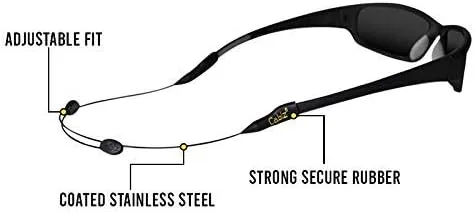 Vista 3 de Cablz Zipz Adjustable Eyewear Retainer Adjustable, Lightweight, Low Profile, Off-The-Neck Eyewear Retainer Strap Black