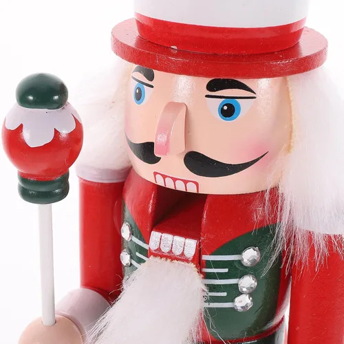 Vista 2 de PRETYZOOM Cascanueces de Navidad de madera, marioneta de cascanueces de Navidad, decoración de cascanueces de madera, figura de cascanueces