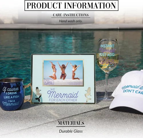 Vista 2 de Pavilion - Mermaid Girl - Instant Mermaid Just Add Wine - Copa de vino de cristal de 12 onzas