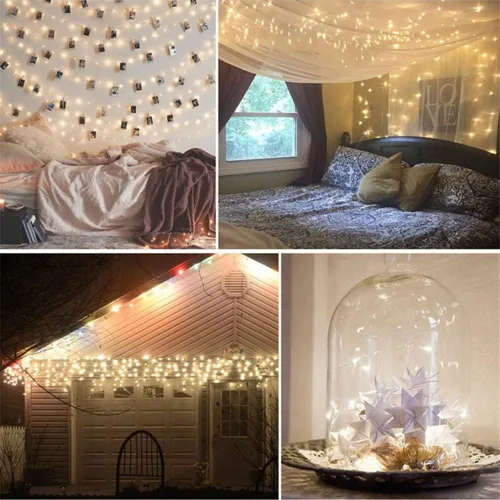 Vista 9 de Fantasee Luces de Cadena de Alambre de Cobre USB Alimentadas Luces de Hadas LED 8 Modos con Temporizador Control Remoto para Hogar Dormitorio Fiesta