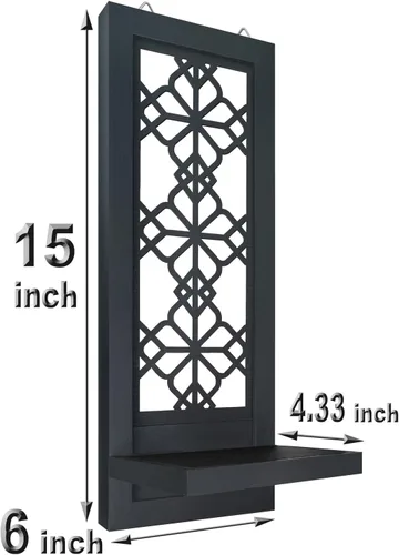 Vista 2 de ZOLAPI Juego de 2 candelabros de vela, aplique de acento de granja, candelabro negro para decoración de pared para decoración del hogar, sala