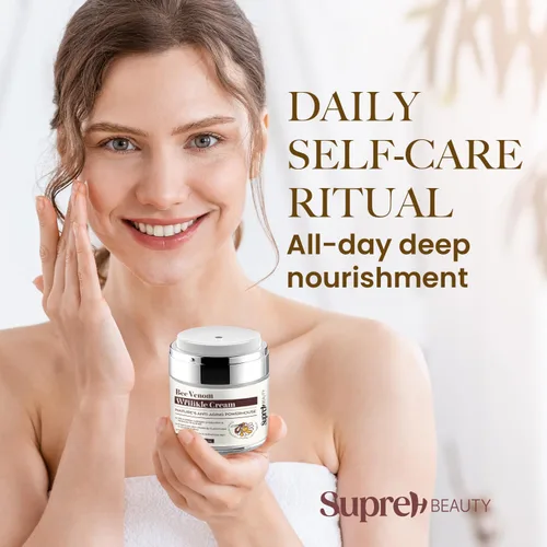 Vista 8 de SupreH Bee Venom Cream Wrinkle Filler: Crema de estiramiento facial instantáneo y crema tensora de ojos con ácido hialurónico niacinamida