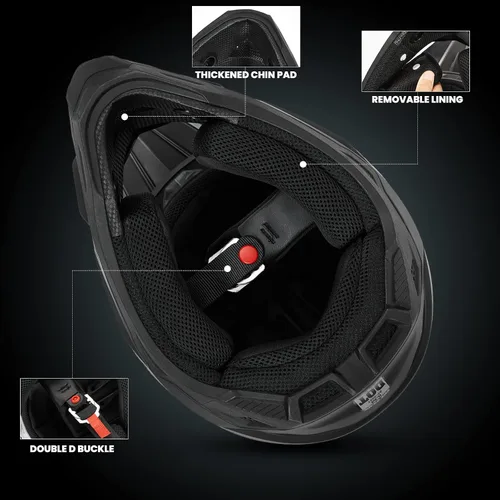 Vista 5 de ILM DOT&ECE Casco ATV para Jóvenes Casco de Dirt Bike para Niños Casco Infantil Motocross Dirtbike BMX MX Todoterreno Deporte Dual Cara Completa